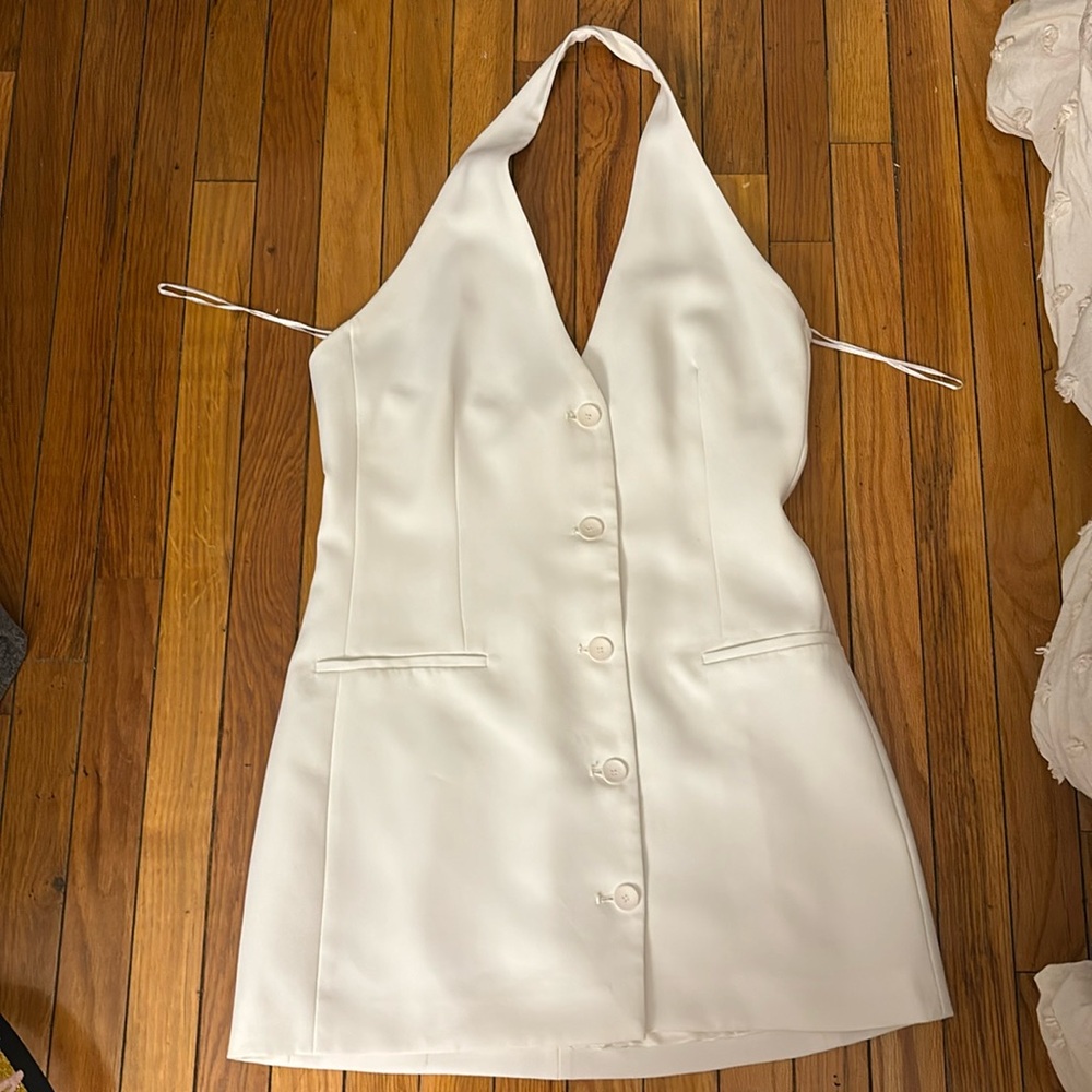 White halter dress